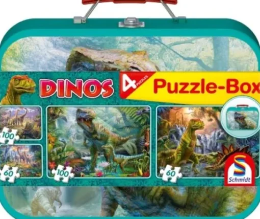Schmidt Puzzle - Dinos, Puzzle-Box 2x60 2x100 Teile | Teddy Toys Kinderwelt
