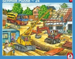 Schmidt Puzzle - Fahrt mit dem Müllauto + Achtung, Baustelle!, 24 Teile | Teddy Toys Kinderwelt
