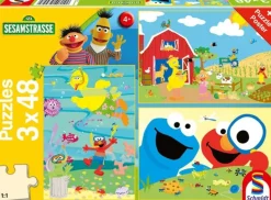 Schmidt Puzzle Sesamstrasse® - Tierisch stark 3 x 48-teiliges Kinderpuzzle | Teddy Toys Kinderwelt