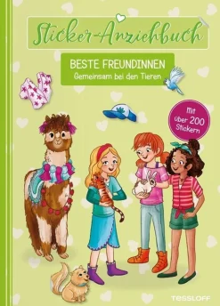 Tessloff Sticker-Anziehbuch - Beste Freundinnen, Gemeinsam bei den Tieren | Teddy Toys Kinderwelt