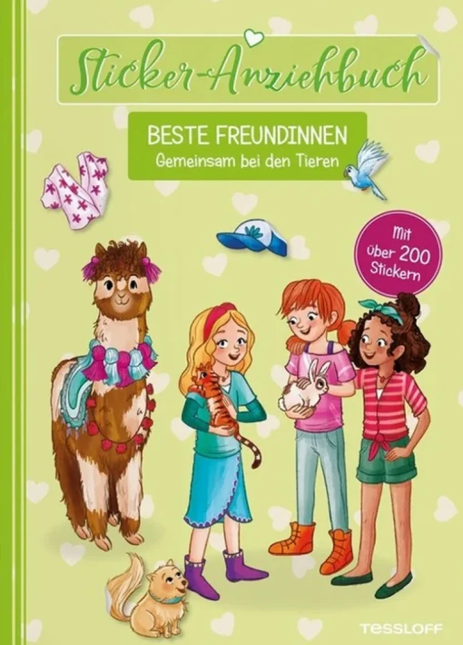 Tessloff Sticker-Anziehbuch - Beste Freundinnen, Gemeinsam bei den Tieren | Teddy Toys Kinderwelt